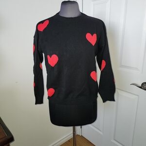 NWT PISTACHE SWEATER WITH HEARTS,  SIZE L